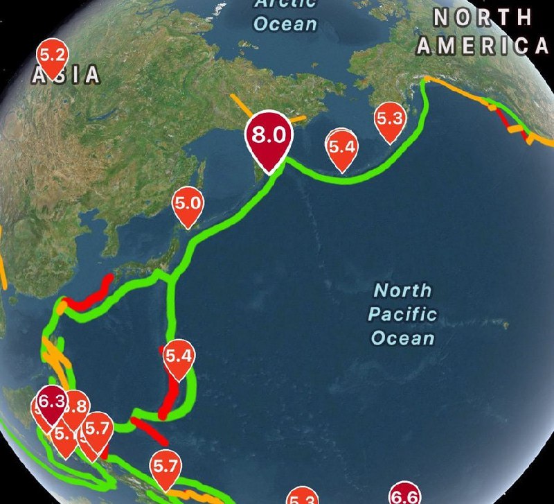 太平洋海啸威胁等级正在确定中